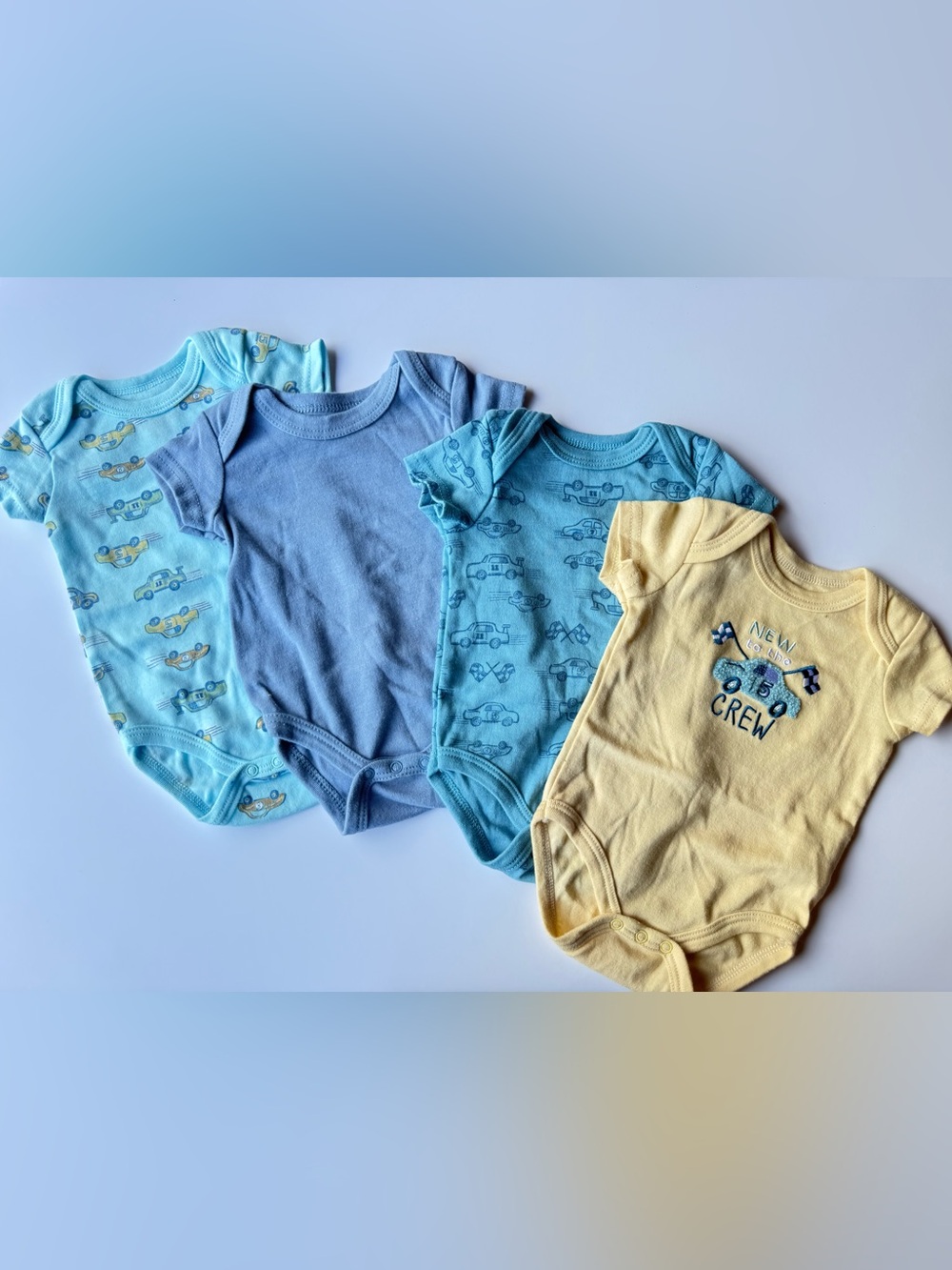 Baby Boys' 4-Pack Short Sleeve One-Pieces — Blue & Yellow